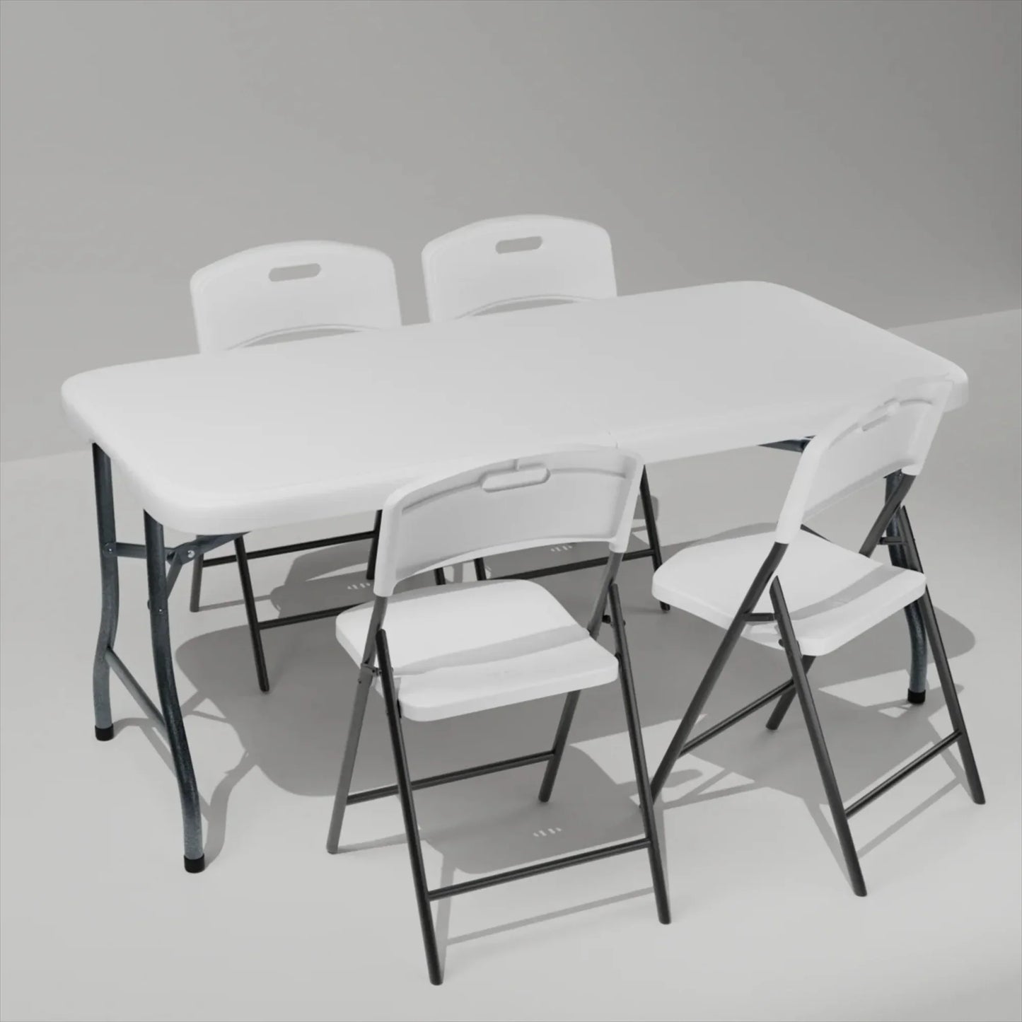 6ft Plastic Folding Table, Portable Folding Table, Outdoor Folding Picnic Table with Sturdy Handles on Both Sides