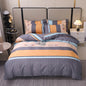 3 Pieces Luxury Striped Duvet Covers Soft Set Thickened Breathable Bedding Sets