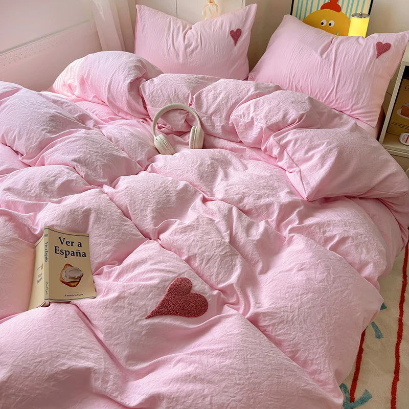 Bedding Set Adults Kids Twin Full Queen Size Soft Bed Flat Sheet Pillowcases