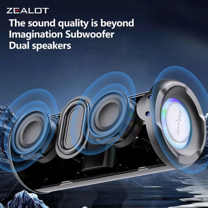 Portable 10W Wireless Speaker with Dual Pairing 1800mAh Battery 24 Hours Playtime Loud Stereo Booming Bass