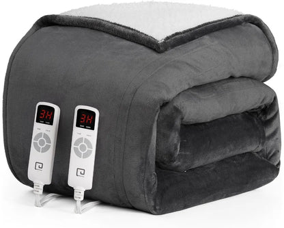 Queen Size Electric Heated Blanket W / 9 Heat Levels, Auto Shut Off & Machine Washable
