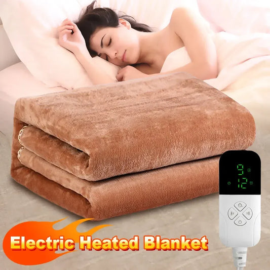 220V Coral Fleece Throw Heated Electric Sheet Heating Blanket Mattress