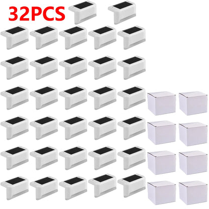 Warm White LED Solar Step Lamp Path Lights Waterproof Balcony, Patio Stair, Fence Light.