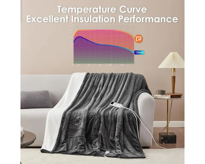 Queen Size Electric Heated Blanket W / 9 Heat Levels, Auto Shut Off & Machine Washable