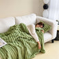 New Imitation Rabbit Plush Warm Blanket Set