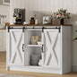 Coffee Bar Cabinet with Sliding Barn Doors 42”