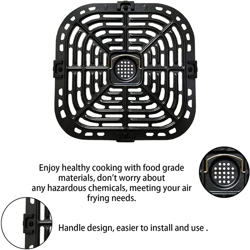 Air Fryer Grill Plate, Upgraded Square Tray Replacement