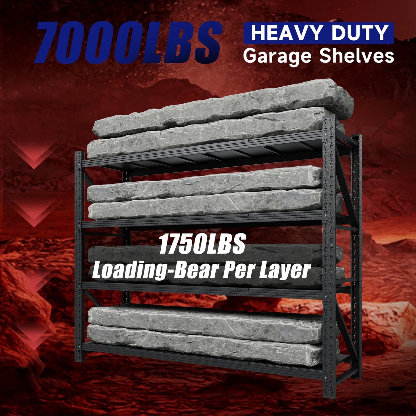 7000lb Heavy Duty Steel Shelves 79"W, Garage/Warehouse/Storage Rack