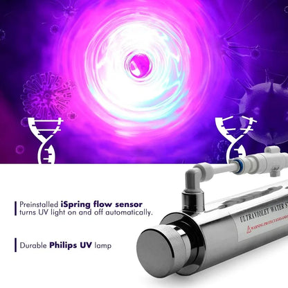 RCC7AK-UV, NSF Certified, 7-Stage Under Sink Reverse Osmosis Water Filtration System W / Alkaline Remineralization