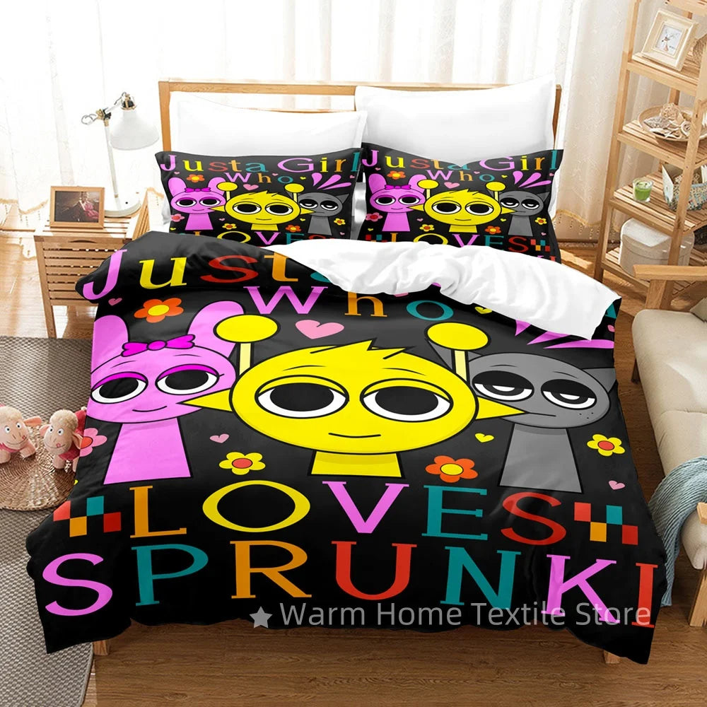Sprunk Bedding Set Incretion 3D Printed Music Game Duvet Cover