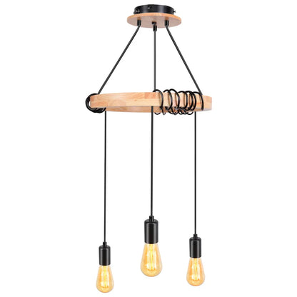 Modern Pendent Light Wooden Circle Chandelier Lighting