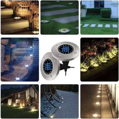1/4/8Pcs Solar Lights Outdoor 8/20LEDs Disk Underground Lamp