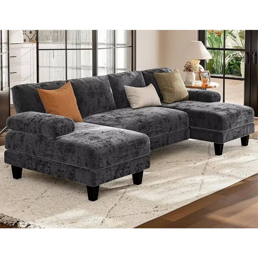U Shaped Sectional Couches for Living Room 111 Inch Modular Sofa
