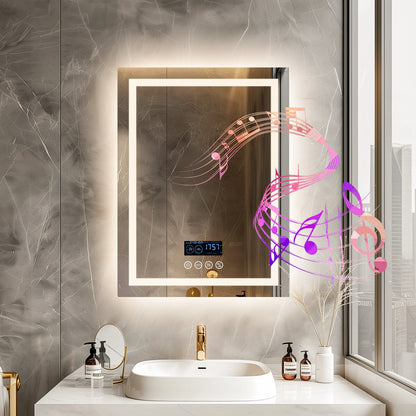 Lighted Bathroom Mirror w/ Bluetooth Speaker Smart