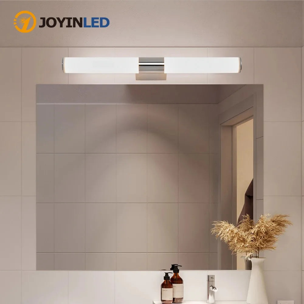 JOYINLED Nordic Interior Fixture Light Bathroom Mirror Vanity Light Sconce Fixture Chrome Vanity Light for Bathroom Bedroom