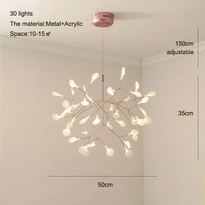 Ceiling Chandelier Nordic Hanging Living Room Chandelier Modern Kitchen Firefly Lamp Round Chandelier Lighting