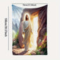 Jesus Christ Resurrection Fleece Blanket Religious Art Design