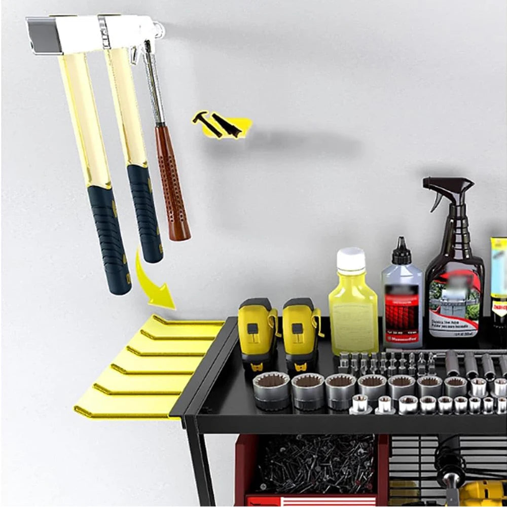 4 Layer Wall Mounted Storage Rack With Hooks