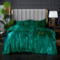 3-Pieces Silky Satin Duvet Cover Set Queen Size Soft Smooth Durable Comforter