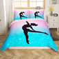 Gymnastics Duvet Cover for Kids Teens Girls Queen Lightweight Quilt Covers