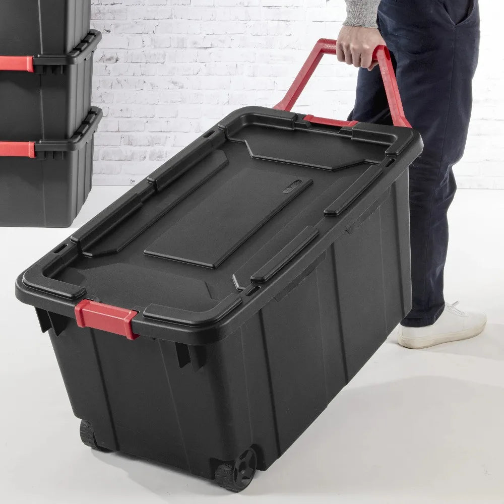 Sterlite Extra Large Storage Bin, 40 Gallon Wheeled Plastic Storage