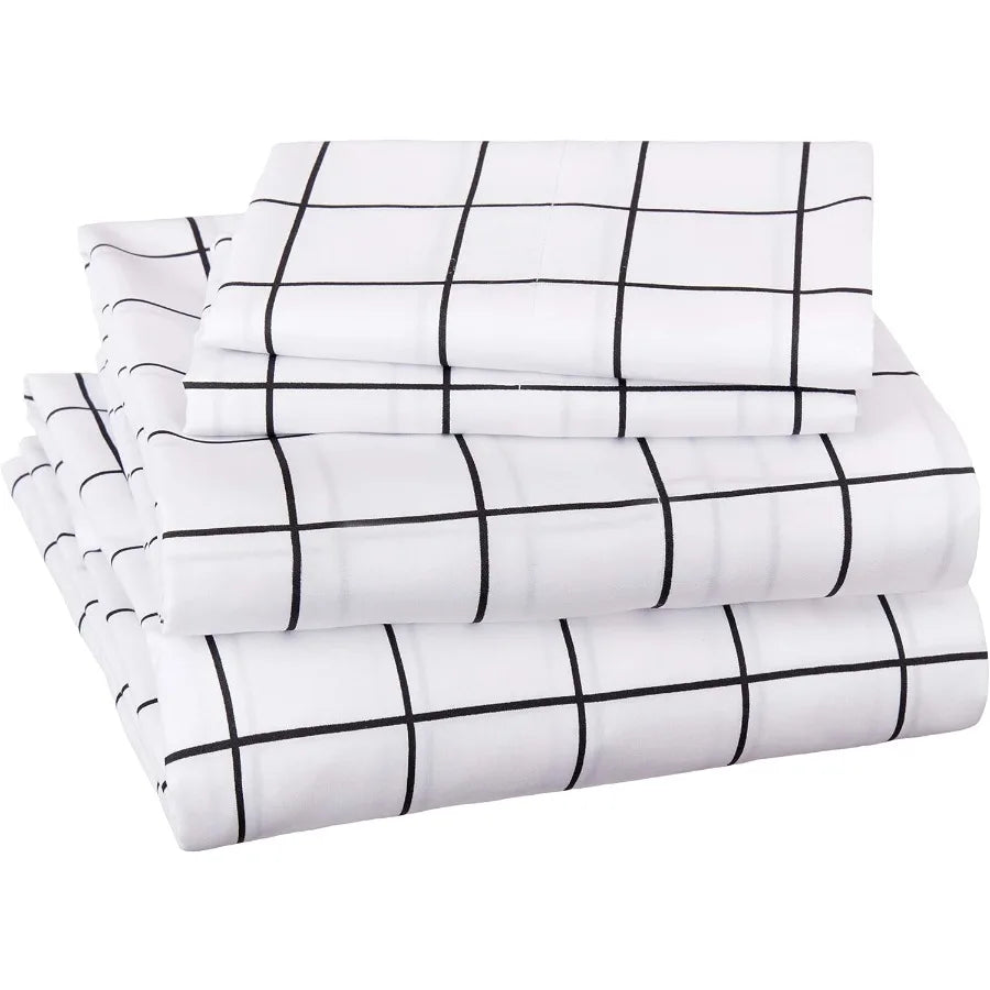 Soft Microfiber 4Piece Bed Sheet Set W / Elastic Side Pockets for Full Size Beds
