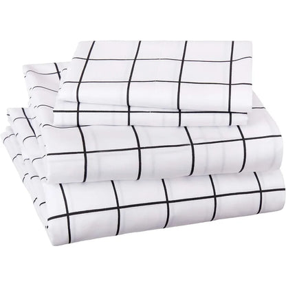 Soft Microfiber 4Piece Bed Sheet Set W / Elastic Side Pockets for Full Size Beds
