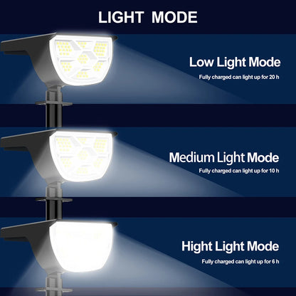 LED Solar Landscape Lights Outdoor Waterproof W / 3 Modes for Yard Lawn Walkway