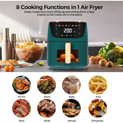 8QT Large Air Fryer W / Compact Design for Family Meals