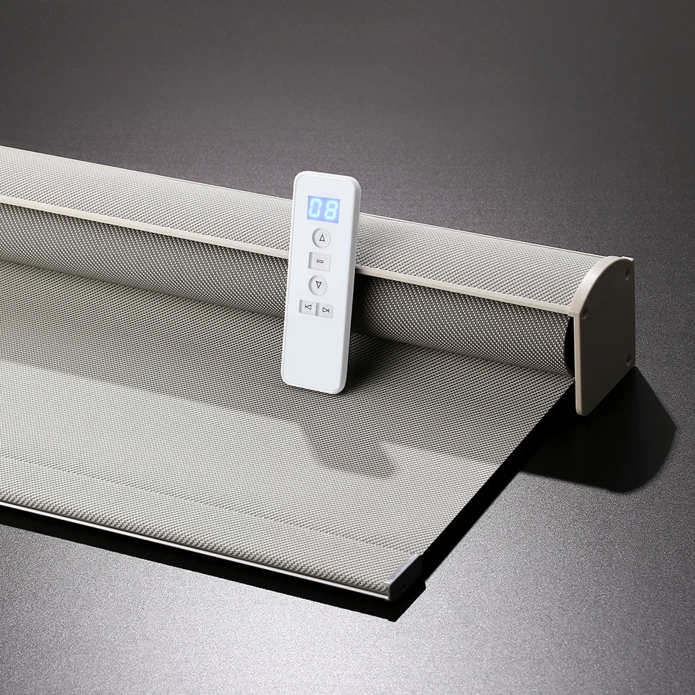 Polyester Wireless Zigbee Electric Automatic Smart Window Shade Motorized Roller Blind