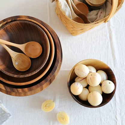 Salad Bowl Japanese Practical Wooden Soup Bowl