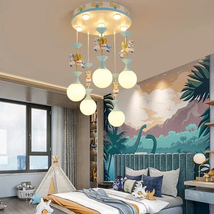 Children's room pendant princess bed cartoon boy girl Nordic creative Pegasus baby lamp