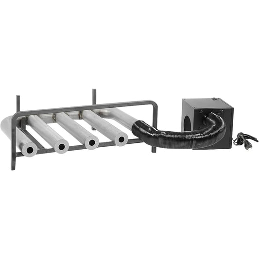 Dual-Speed Wood Fireplace Heater with 4 Aluminized Steel Tubes and Hearth Blower