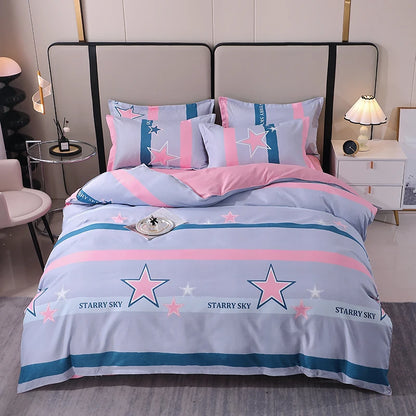3 Pieces Luxury Striped Duvet Covers Soft Set Thickened Breathable Bedding Sets