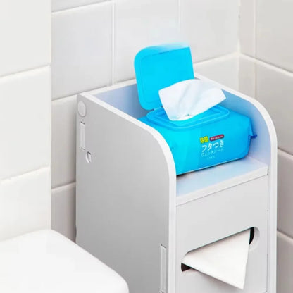 Bathroom Storage Cabinet Toilet Paper Holder Stand W / Door