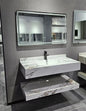 Bathroom Cabinet Vanity Double-layered Slab Rock W/ Ceramic Washbasin