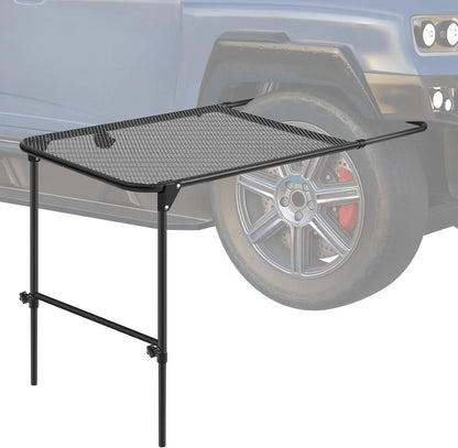 Vehicle Tire Mounted Steel Camping Table Adjustable