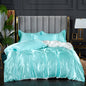 3-Pieces Silky Satin Duvet Cover Set Queen Size Soft Smooth Durable Comforter