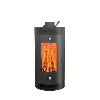 Real Fire Burning Wood Fireplace with Stainless Steel Heating Stove