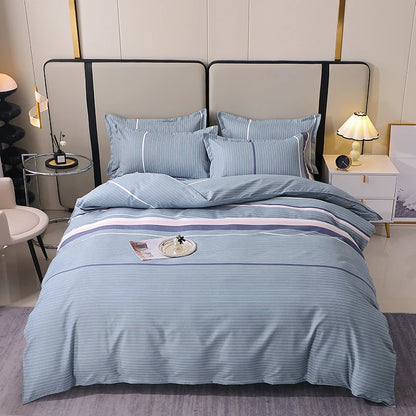3 Pieces Luxury Striped Duvet Covers Soft Set Thickened Breathable Bedding Sets