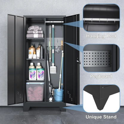 Metal Storage Cabinet W / Locking Doors, Garage, Bathroom Storage Cabinet