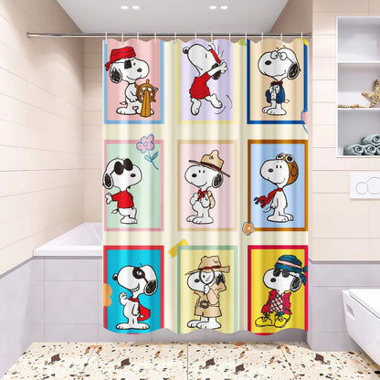Snoopy Anime Shower Curtain, Bathroom Accessories