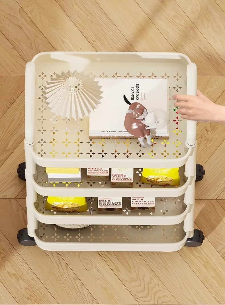Trolley with Handlebar and Storage Rack