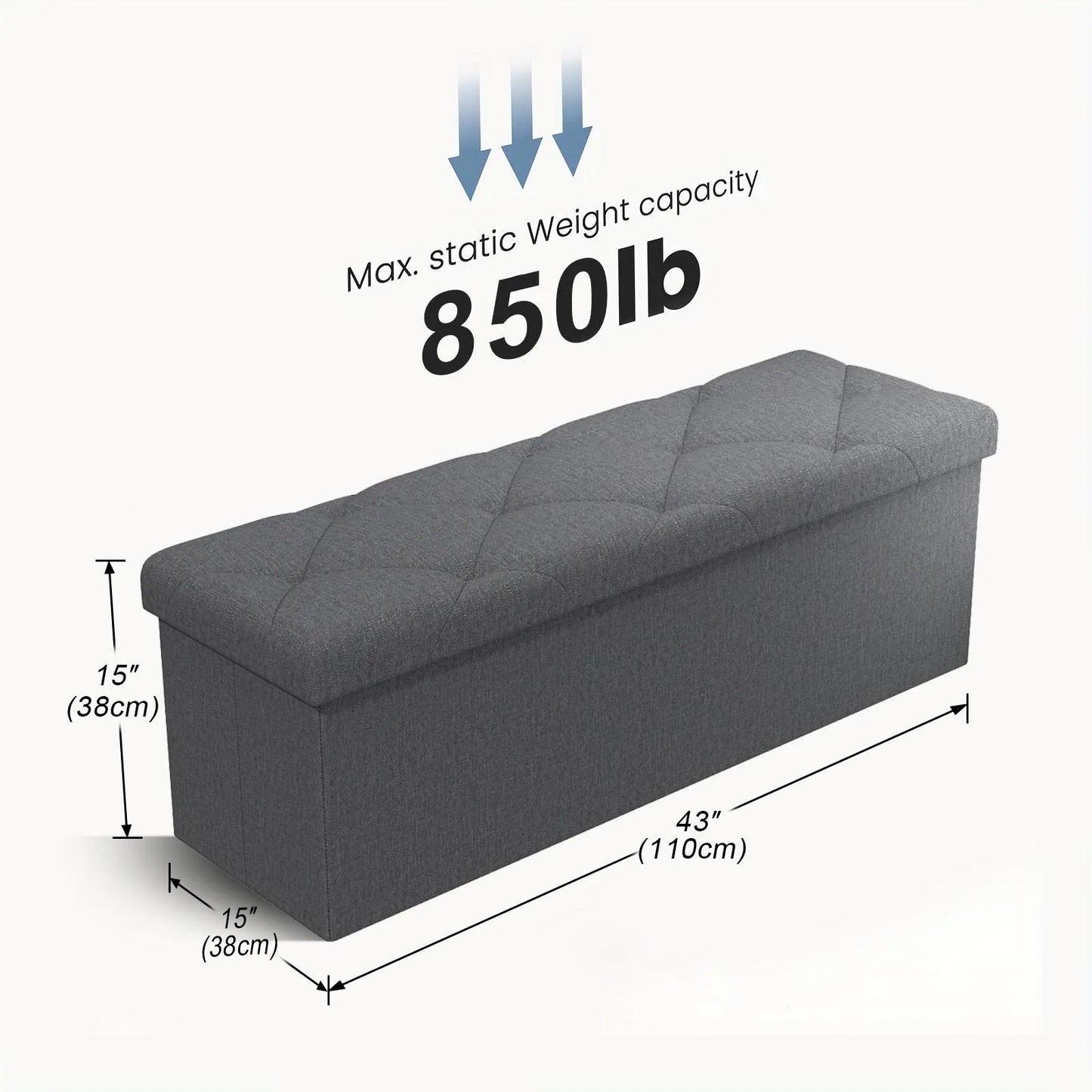 [Multi-Purpose Ottoman Bench] W/Folding Storage