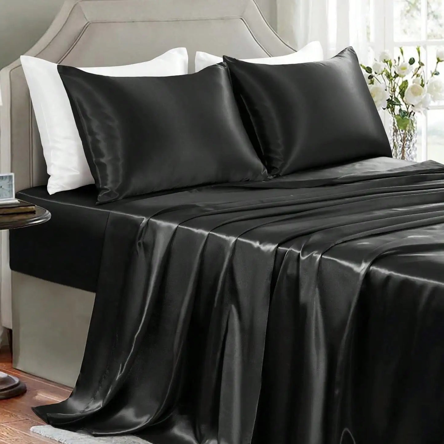 3/4Pcs  Sheet Se Silky & Luxury Bed Set, Soft Deep Pocket Sheets Cooling Bed Set, 1 Fitted Sheet,1 Flat Sheet,1/2Pillowcase
