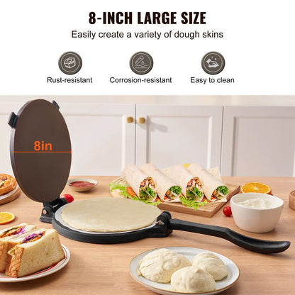 Tortilla Press, 8 Inch, Cast-Iron Heavy-Duty