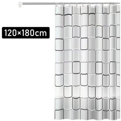 Shower Curtain Liner PEVA Square Shower Liner Plastic Waterproof Shower Curtains with Holes Modern Bathroom Partition Curtain