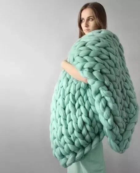Handmade Chunky Knit Blanket Large