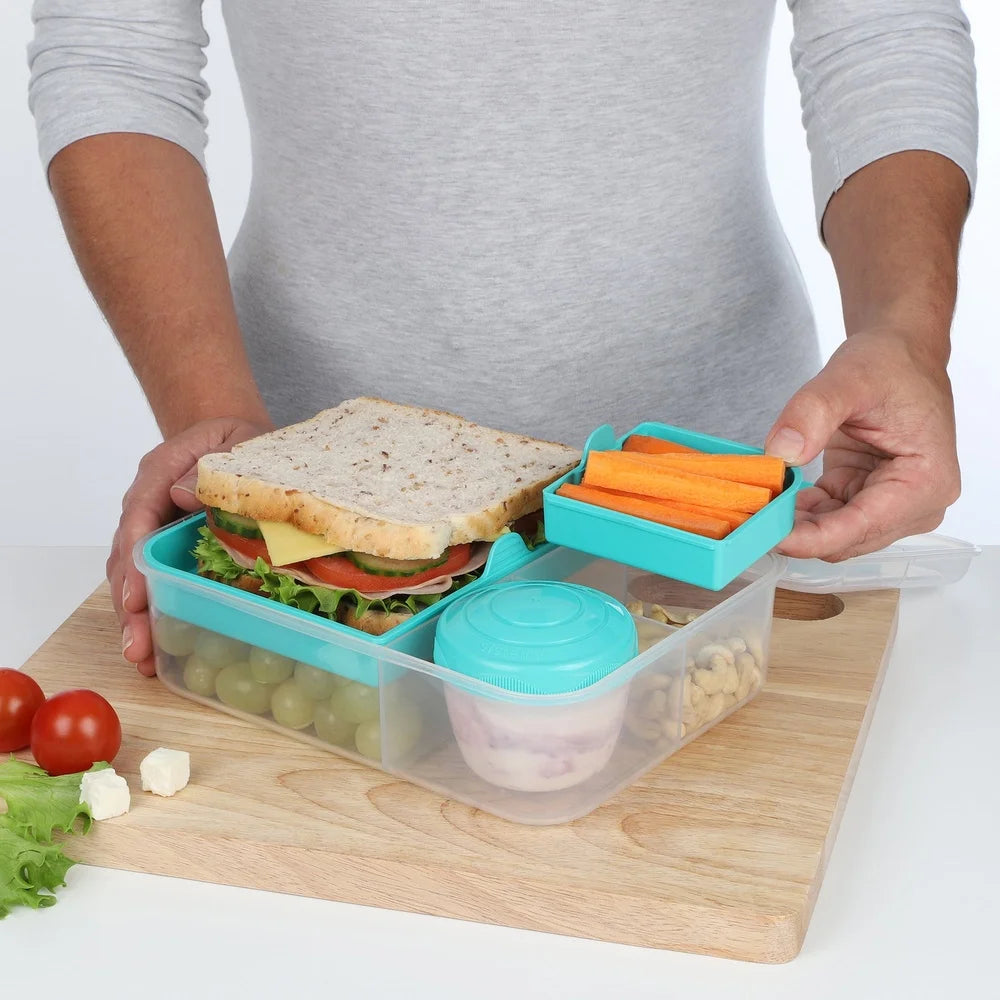 Lunch Box W / Yogurt Pot Microwave Safe Freezer Locking Clip