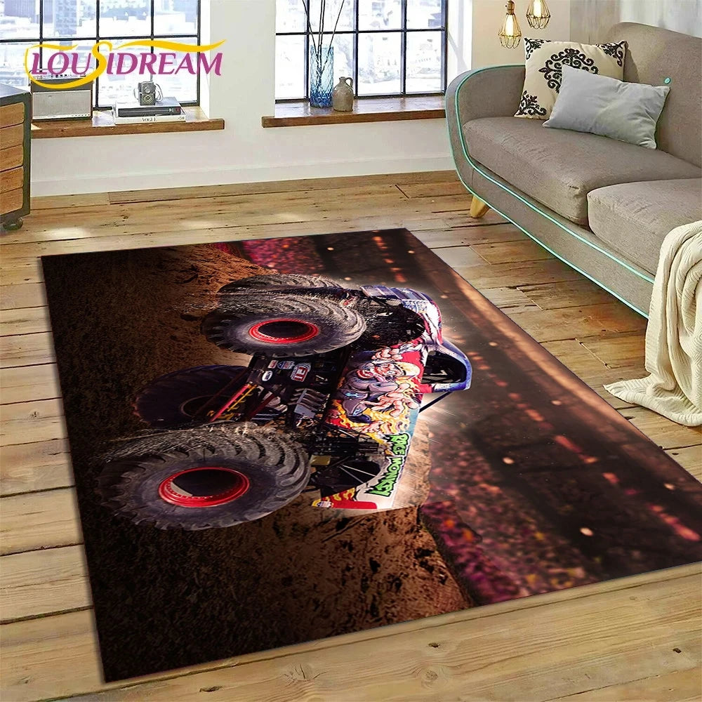 Monster Truck Monster Jam Cartoon Rug Carpet